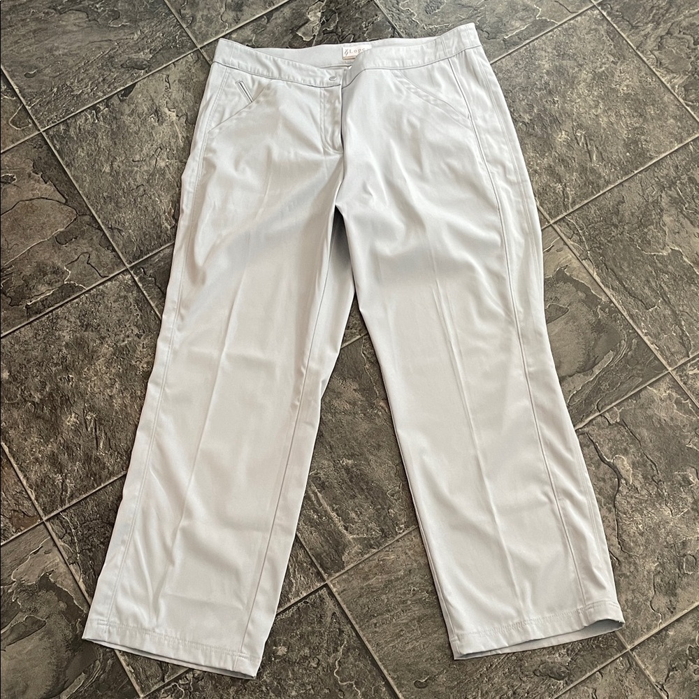 LOPEZ Women’s Light Gray Straight-Cut Lightweight Athletic Sporty Golf Pants